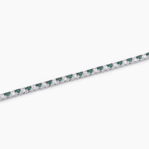 Bracciale tennis smeraldi sintetici e zirconi TENNIS CLUB