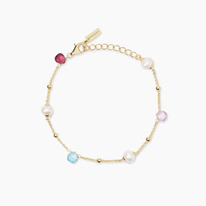 Mabina bracciale con glass multicolor e perle