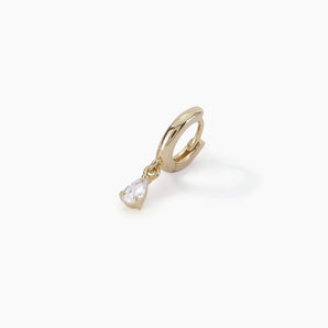 Monorecchino a cerchio dorato zircone pendente