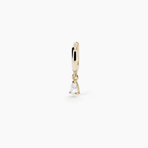 Monorecchino a cerchio dorato zircone pendente