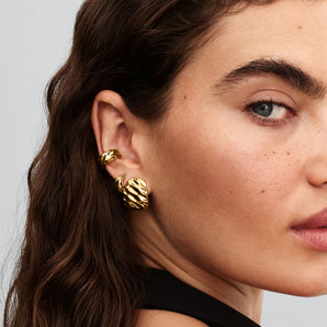 Orecchini Ear Cuff Dune Placcatura in Oro 14k
