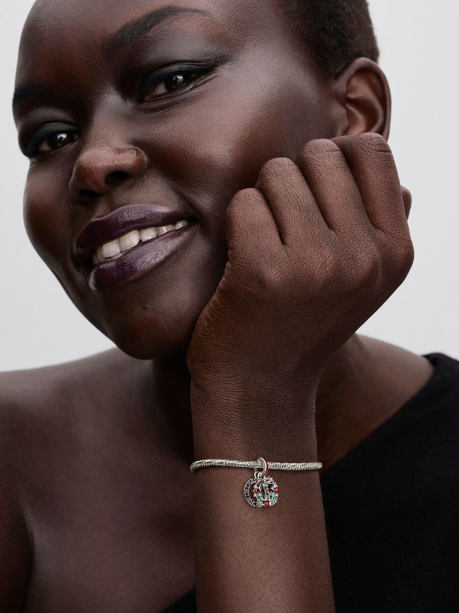 Charm Pandora Pendente Doppio Ghirlanda di Natale Argento Sterling 925