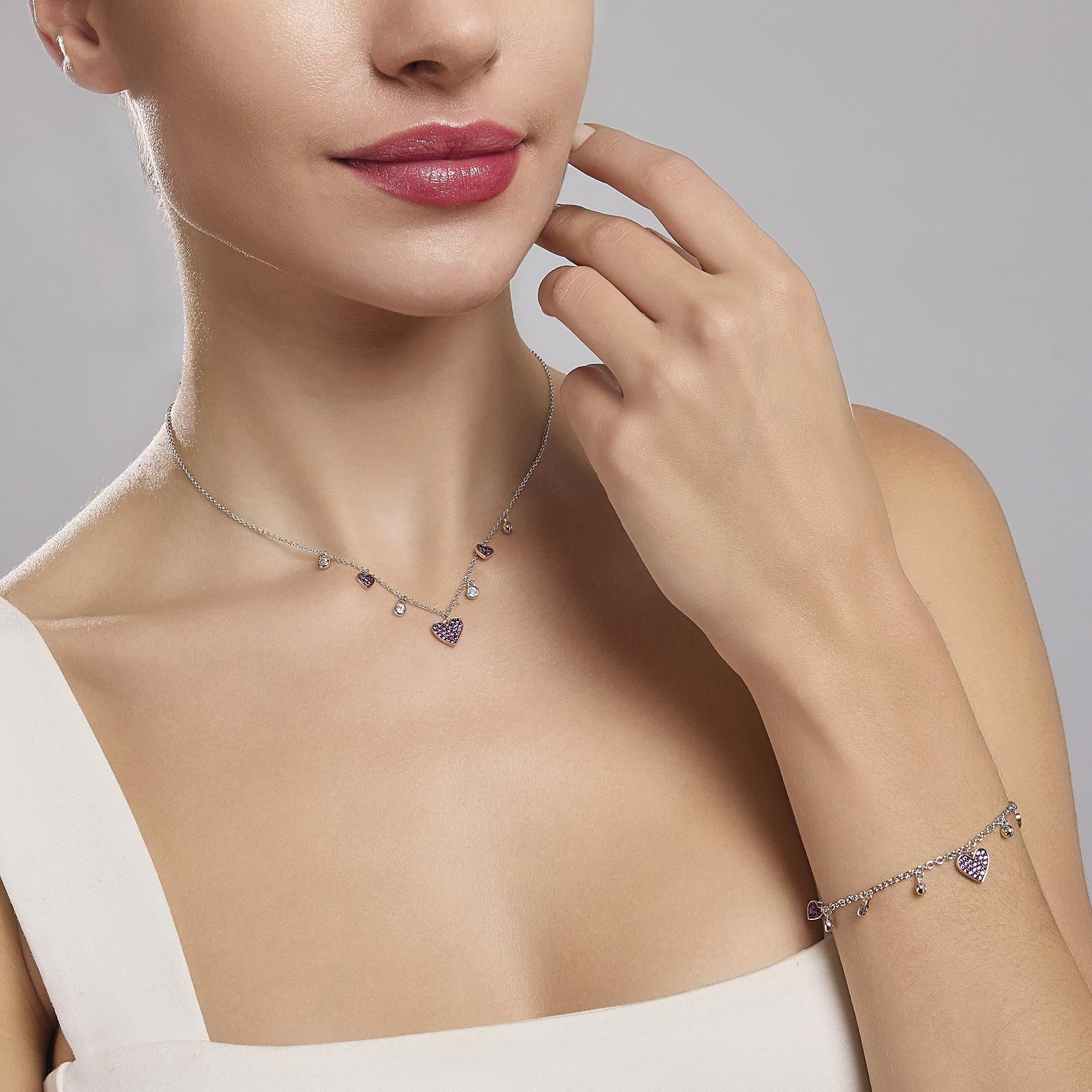 bracciale in argento con cuori