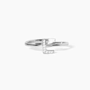 Anello regolabile con lettera L in zirconiA, B, COOL