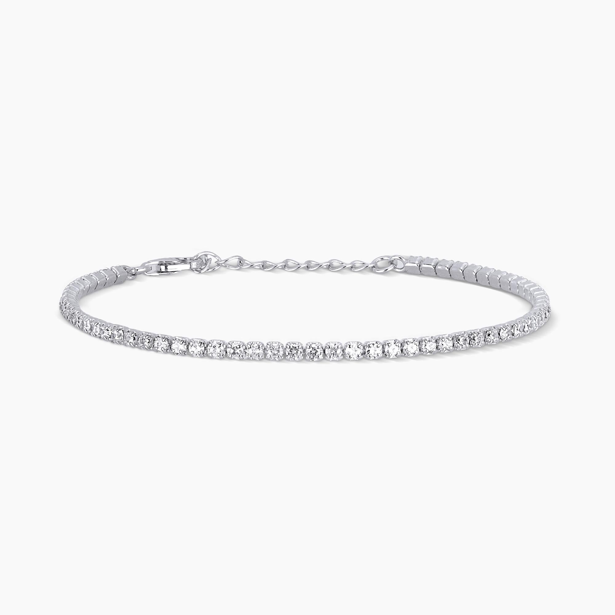 Bracciale tennis in argento con zirconi