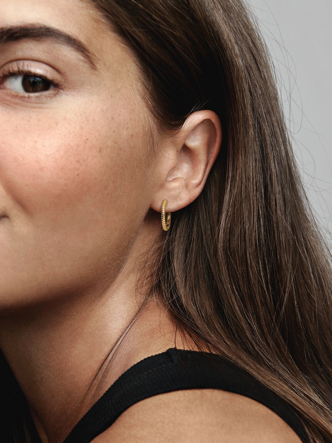 Orecchini Cerchi Componibili Piccoli Placcatura in Oro 14k