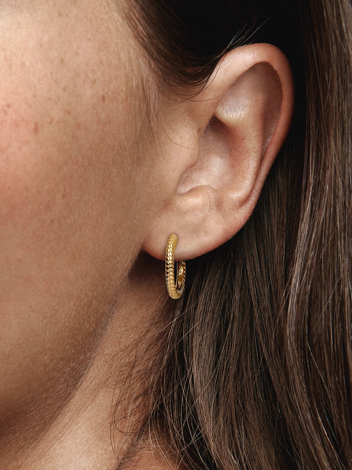 Orecchini Cerchi Componibili Piccoli Placcatura in Oro 14k