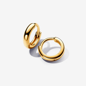 Orecchini Cerchi Huggie Piccoli Placcatura in Oro 14k
