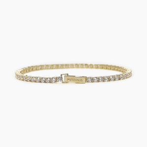 Bracciale tennis dorato con zirconi