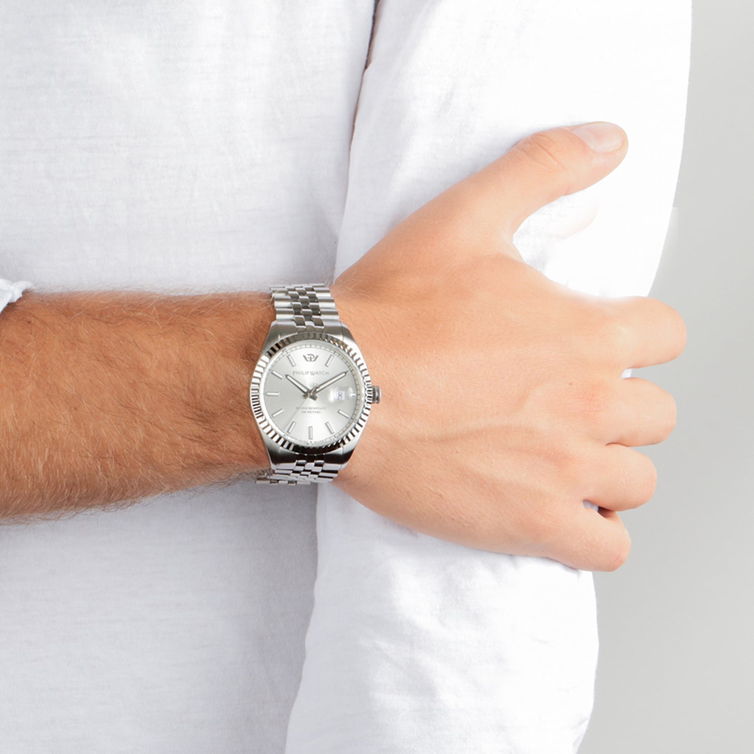 Caribe 41mm 3H Silver Dial BR