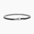 Bracciale tennis da uomo in argento con zirconi neri