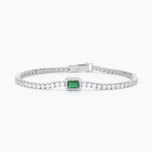 Bracciale con smeraldo sintetico