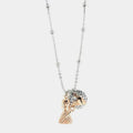 Collana in Metallo con San Gennaro pendente e medaglia con Vesuvio