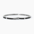 Bracciale tennis da uomo con zirconi bianchi e neri
