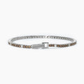 Bracciale tennis da uomo con zirconi bianchi e marroni