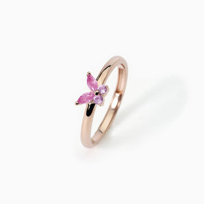 Anello con zirconi rosa taglio marquise