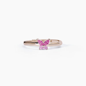 Anello con zirconi rosa taglio marquise