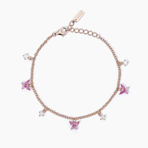 Bracciale con charm bianchi e rosa