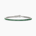 Tennis donna in argento con smeraldi sintetici TENNIS CLUB