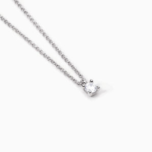 Girocollo in argento con catena forzatina e punto luce