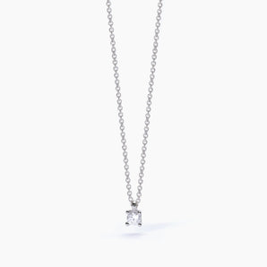 Girocollo in argento con catena forzatina e punto luce