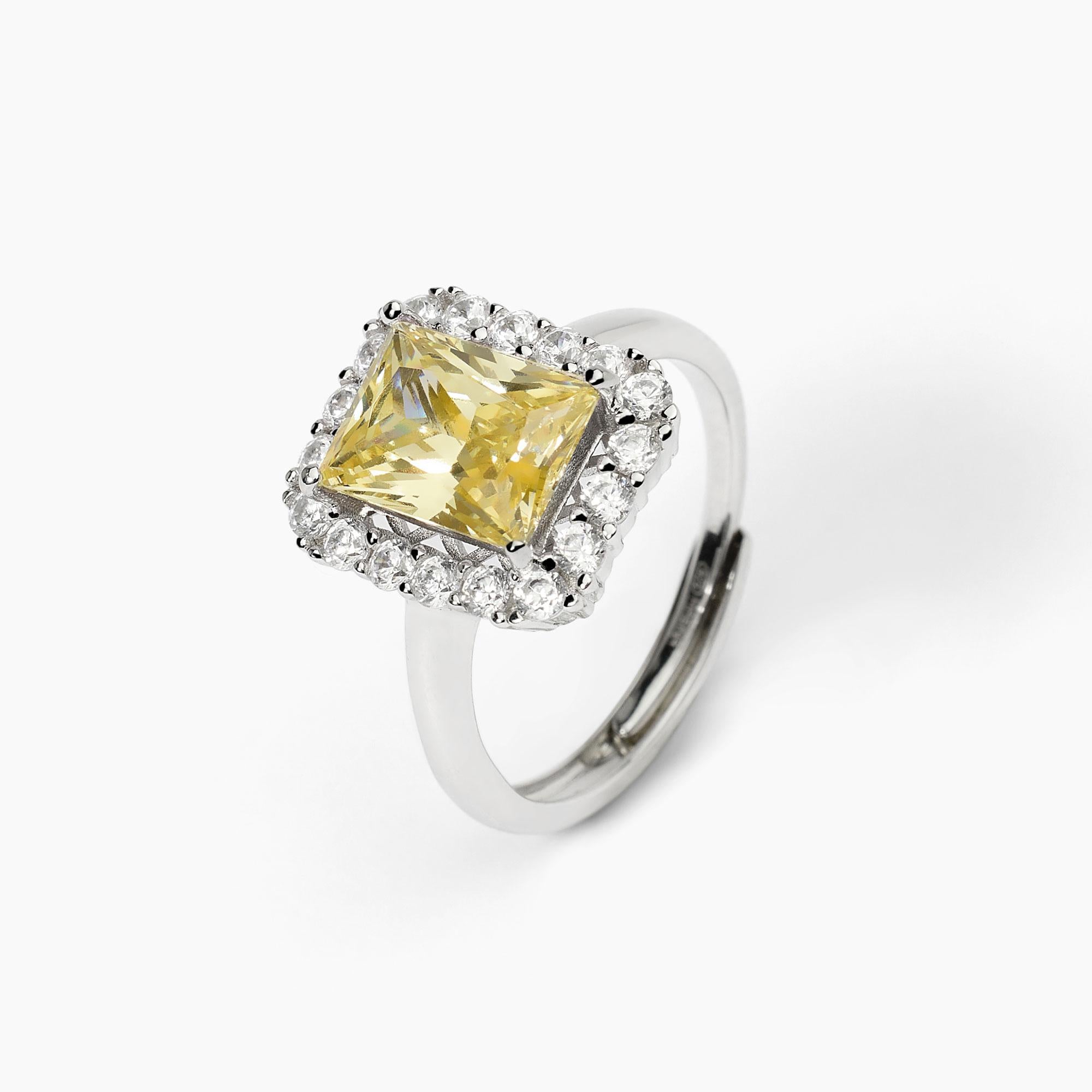 Anello in argento con zircone Lemon DESIDERIO INFINITO