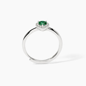 Anello in argento con smeraldo sintetico