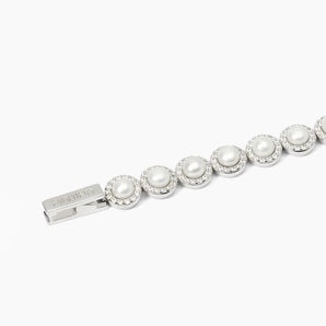 Bracciale tennis in argento con perle e zirconi MILANESIENNE