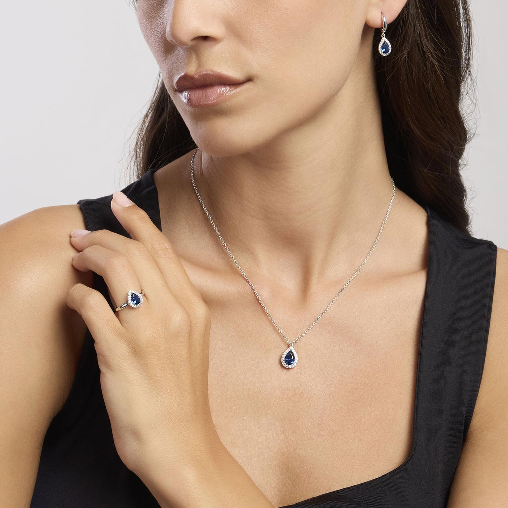 Orecchini Mabina  a cerchio con zaffiri sintetici