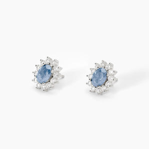 Orecchini in argento con acquamarina sintetica