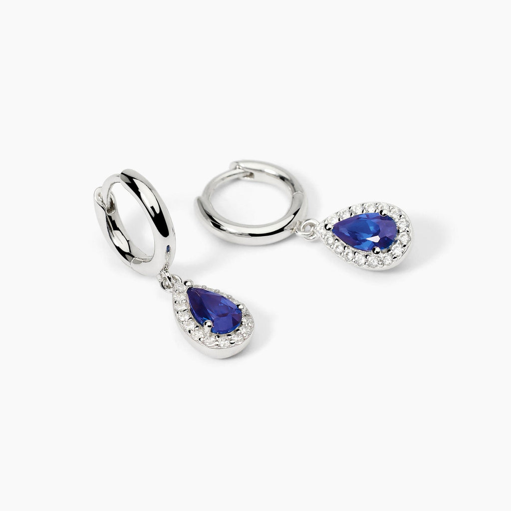 Orecchini Mabina  a cerchio con zaffiri sintetici