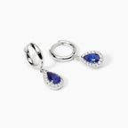 Orecchini Mabina  a cerchio con zaffiri sintetici