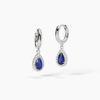 Orecchini Mabina  a cerchio con zaffiri sintetici