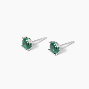 Orecchini in argento con smeraldi sintetici