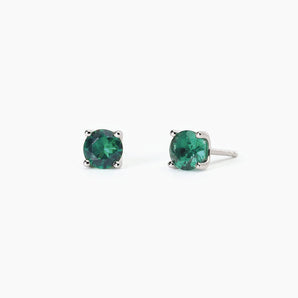Orecchini in argento con smeraldi sintetici