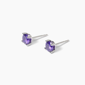 Orecchini in argento con zirconi viola