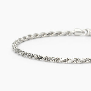 Bracciale in argento con catena corda