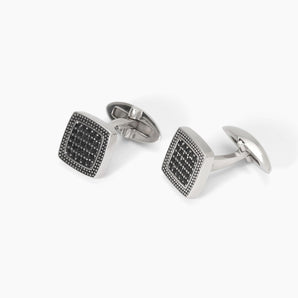 Gemelli in argento con finitura borchiata