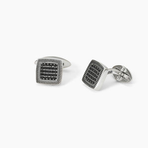 Gemelli in argento con finitura borchiata