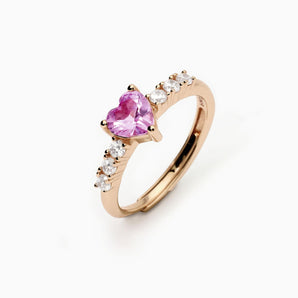 Anello donna con tormalina sintetica e zirconi