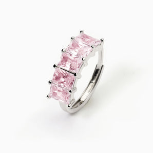 Anello donna in argento con zirconi rosa Valentina