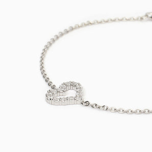 Bracciale donna in argento con cuore