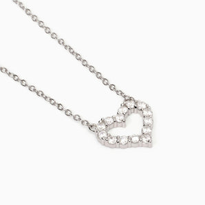 Girocollo in argento con cuore e zirconi