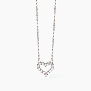 Girocollo in argento con cuore e zirconi