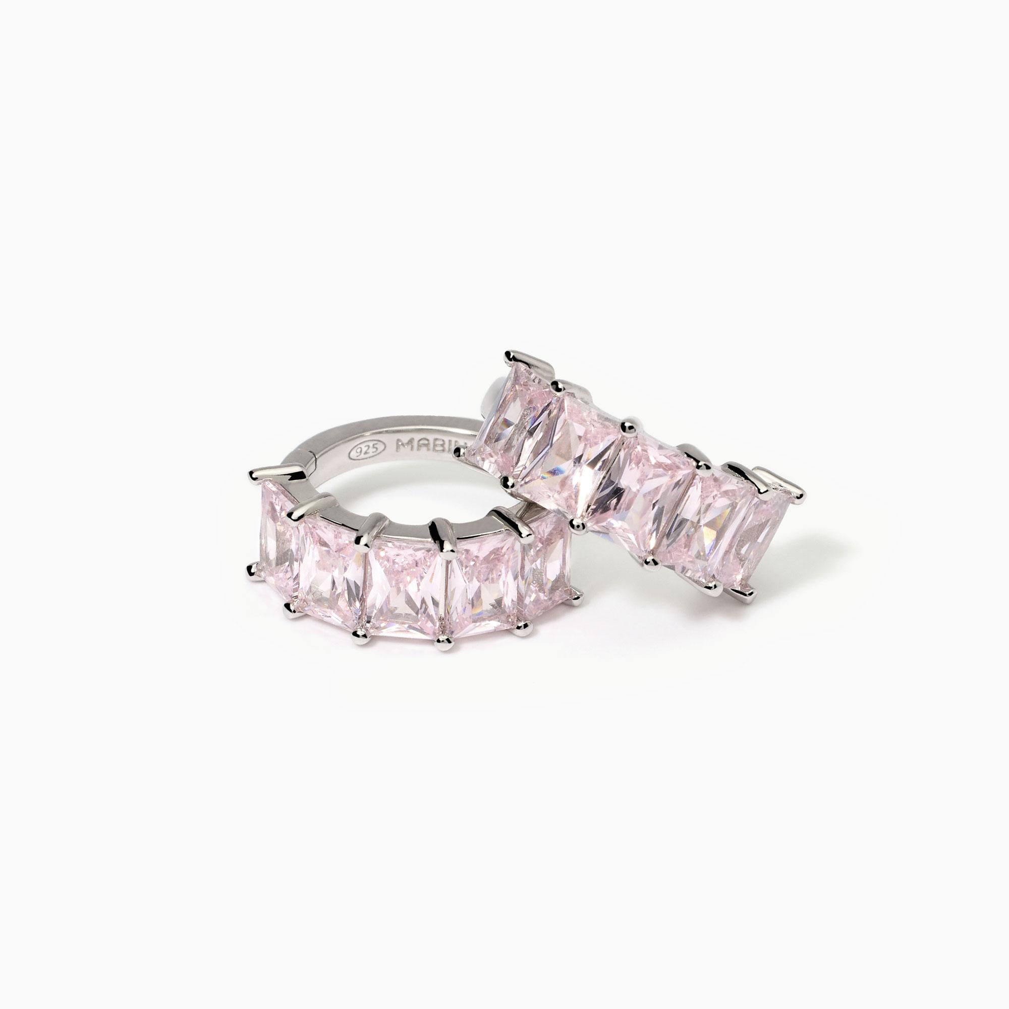 Orecchini in argento con zirconi rosa Valentina