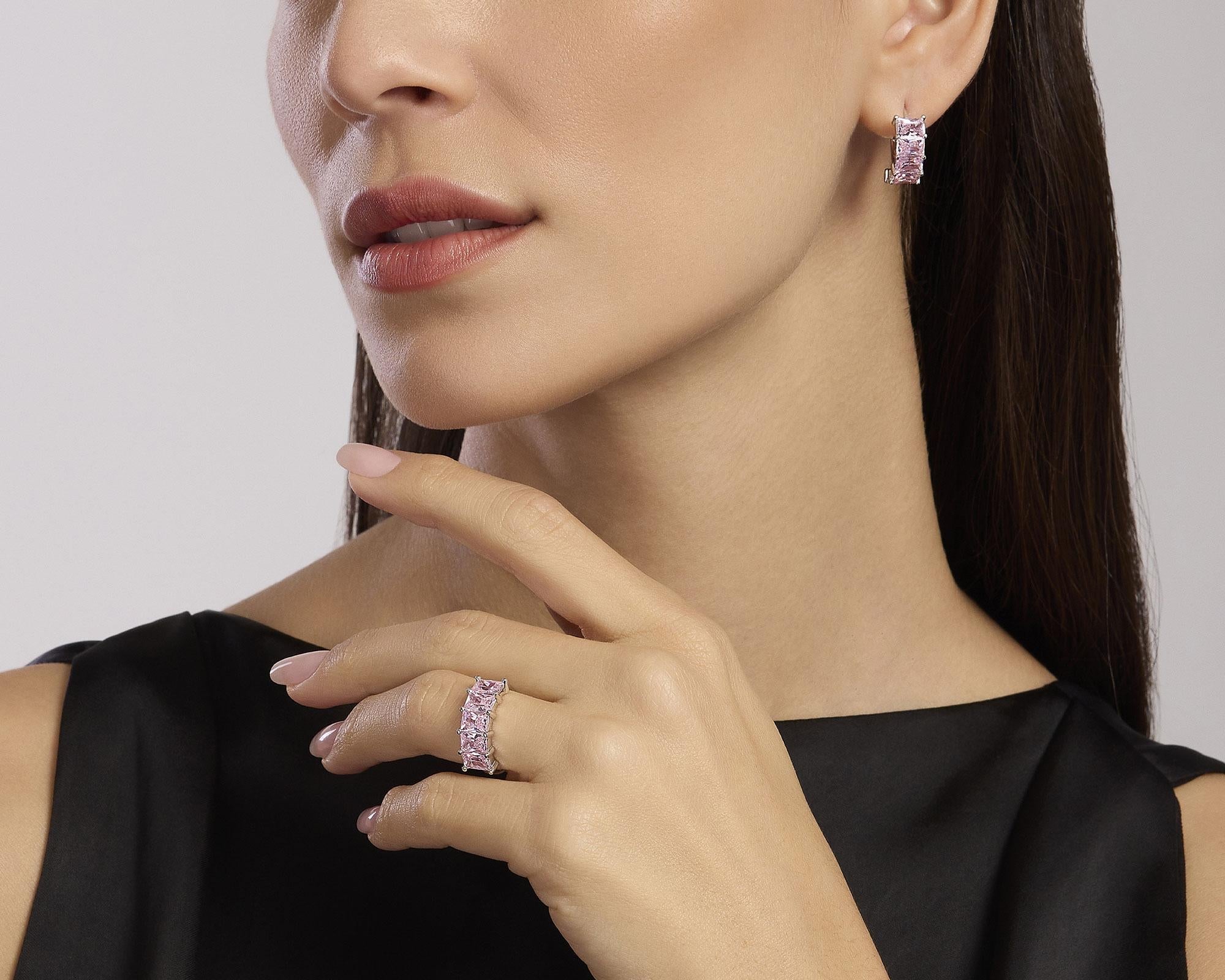 Orecchini in argento con zirconi rosa Valentina