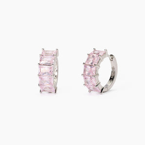 Orecchini in argento con zirconi rosa Valentina