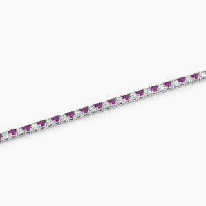 Bracciale tennis con rubini sintetici