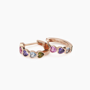 Orecchini con cuori multicolor
