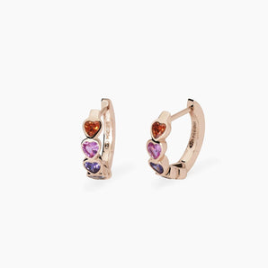 Orecchini con cuori multicolor